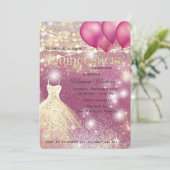 Roze goud Cool glitter String lampjes schitteren Kaart (Staand voorkant)