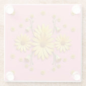 Roze Goud Daisies Glas Onderzetter (Achterkant)