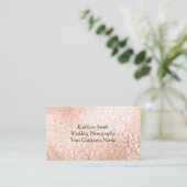 Roze Goud Damast Elegant Vrouwelijk Visitekaartje (Staand voorkant)