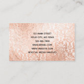 Roze Goud Damast Elegant Vrouwelijk Visitekaartje (Achterkant)