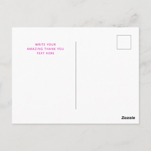Roze Goud Dank u Elegant Universal Briefkaart (Achterkant)