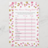 Roze goud dat mama het beste Baby shower spel kent (Voorkant / Achterkant)