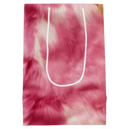 Roze Goud Dierenbont Medium Cadeauzakje (Achterkant)