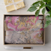 Roze & Goud Distressed Bloemen Decoupage Tissuepapier (Geschenk)