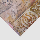 Roze & Goud Distressed Bloemen Decoupage Tissuepapier (Detail)