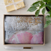 Roze & Goud Distressed  Bloemen Decoupage Tissuepapier (Geschenk)