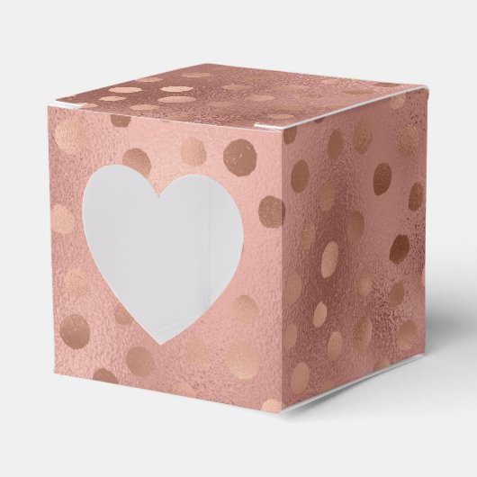 Roze Goud Doodle Stippen Bedankdoosjes (Voorkant Zijde)