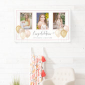 Roze Goud Drie Foto's Afstuderen Banner (Insitu)