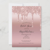 Roze Goud Drip Bruiloftsfeest Kaart (Voorkant)