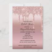 Roze Goud Drip Bruiloftsfeest Kaart (Voorkant)