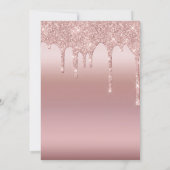 Roze Goud Drip Bruiloftsfeest Kaart (Achterkant)