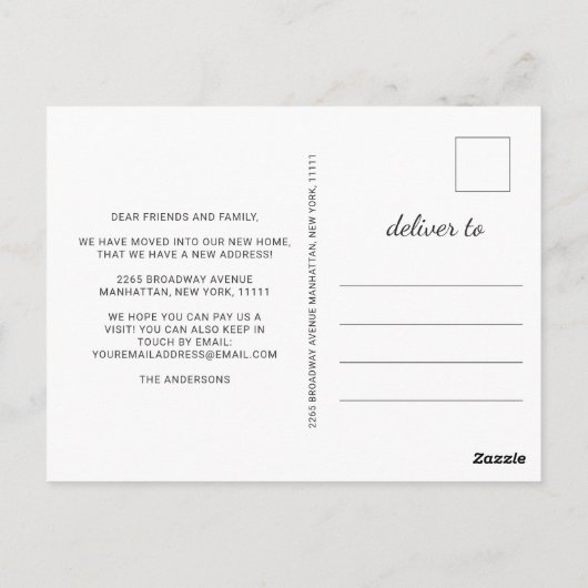 Roze Goud Dripping Nieuw Adres Verhuisaankondiging Briefkaart (Achterkant)