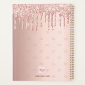 Roze goud druipt monogram schrift 2027 planner (Achterkant)