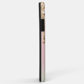 Roze Goud Druppelende Glitter Roze Ombre Monogram Case-Mate iPhone Case (Achterkant/rechts)