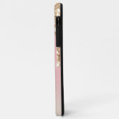 Roze Goud Druppelende Glitter Roze Ombre Monogram Case-Mate iPhone Case (Achterkant/links)