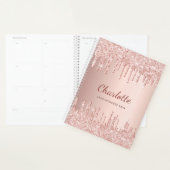 Roze goud druppels monogram naam 2027 planner (Display)