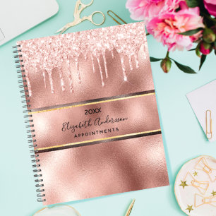 Roze goud druppels naam 2027 planner