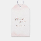 Roze goud eenvoudige botanische bladeren monogram cadeaulabel (Achterkant)
