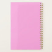 Roze & Goud Elegant Agaat Steen Bruiloft Paar Planner (Achterkant)