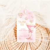 Roze Goud Elegant Bloemen Vrijgezellenfeest Bedank Cadeaulabel