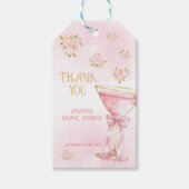 Roze Goud Elegant Bloemen Vrijgezellenfeest Bedank Cadeaulabel (Voorkant)