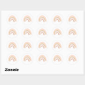 Roze & Goud Elegant Boho Regenboog Ronde Sticker (Vel)