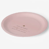 Roze Goud Elegant Meisje Winter Baby shower Papieren Bordje (Gekanteld)