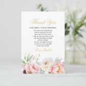 Roze & Goud Elegant Quinceañera Bedankkaart (Staand voorkant)