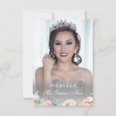 Roze & Goud Elegant Quinceañera Bedankkaart (Achterkant)