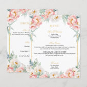 Roze & Goud Elegant Quinceañera Menu (Voorkant / Achterkant)