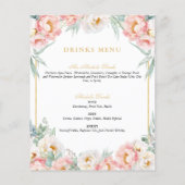 Roze & Goud Elegant Quinceañera Menu (Achterkant)