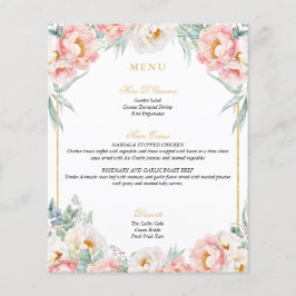 Roze & Goud Elegant Quinceañera Menu
