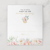 Roze & Goud Elegant Quinceañera Plaatskaartje (Buitenkant ongevouwen)