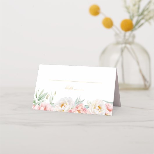 Roze & Goud Elegant Quinceañera Plaatskaartje (Voorkant)