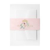 Roze & Goud Elegant Quinceañera Uitnodigingen Wikkel (Voorkant Voorbeeld)