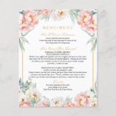 Roze & Goud Elegant Tweetalig Quinceañera Menu (Voorkant)