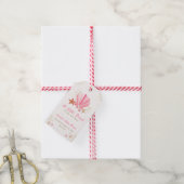 Roze Goud Elegant Zeesterren Zeeschelp Baby shower Cadeaulabel (Met Touw)