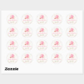 Roze Goud Elegant Zeesterren Zeeschelp Baby shower Ronde Sticker (Vel)