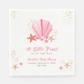Roze Goud Elegant Zeesterren Zeeschelp Baby shower Servet (Voorkant)