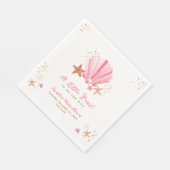 Roze Goud Elegant Zeesterren Zeeschelp Baby shower Servet (Hoek)