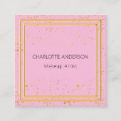 Roze goud elegante glamoureuze QR-code Vierkante Visitekaartje (Voorkant)