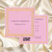 Roze goud elegante glamoureuze QR-code Vierkante Visitekaartje