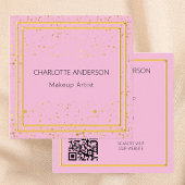 Roze goud elegante glamoureuze QR-code Vierkante Visitekaartje