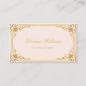 Roze Goud  Elegante Kalligrafie QR Code Visitekaartje (Voorkant)