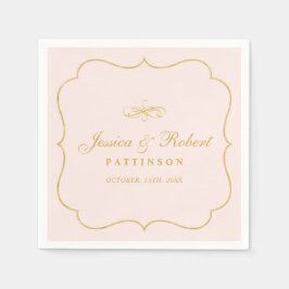 Roze & Goud | Elegante Klassieke Trouwserviet Servet