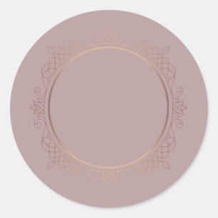 Roze Goud Elegante Lege Sjabloon Voeg Uw Tekst Toe Ronde Sticker