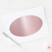 Roze Goud Elegante Moderne Blanco Sjabloon Trendy Ovale Sticker (Envelop)