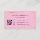 Roze goud elegante moderne QR-code Visitekaartje (Achterkant)