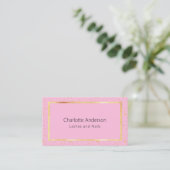 Roze goud elegante moderne QR-code Visitekaartje (Staand voorkant)