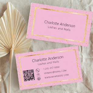 Roze goud elegante moderne QR-code Visitekaartje